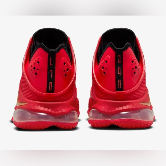 USED Nike LeBron 19 Low Light Crimson Red Basketball Shoes DO9829-600 No Box - Picture 3 of 8